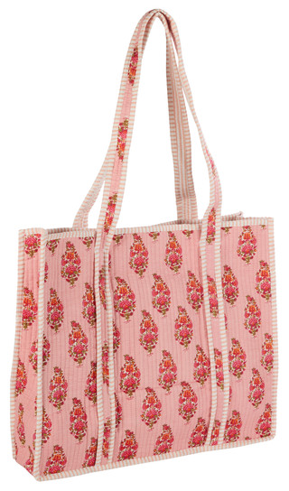 Thumbnail 3: Haute Dreamz Ajrakh Floral Tote with Pouch 
