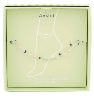 Thumbnail 1: Danecraft Fine Silver Plated Ankle Bracelet in Gift Box 