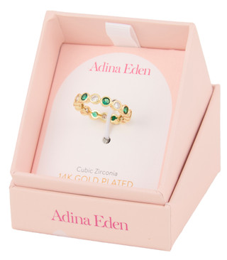 Thumbnail 1: ADINA EDEN 14K Gold Plated Eternity Band in Gift Box 