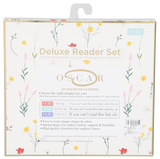 Thumbnail 2: OSCAR DE LA RENTA 2 Pr Deluxe Reader Set w/ Cases, Cleaner & Cloth 