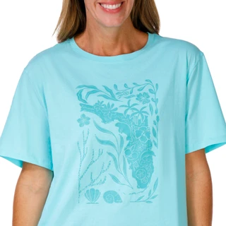 Thumbnail 2: REEL LEGENDS Women's Florida Stamp Graphic Tee 