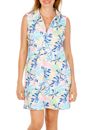 Thumbnail 1: Coral Bay Golf Petite Sleeveless 1/4 Zip Neck Polo Golf Dress 