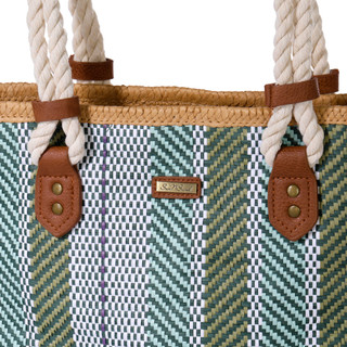 Thumbnail 4: Sun N' Sand Green Paper Straw Shoulder Tote 