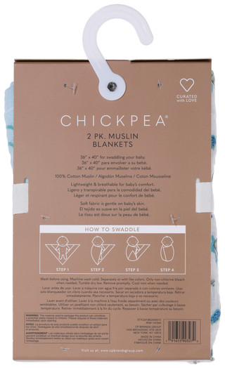 Thumbnail 2: Chick Pea 2-Pack Muslin Baby Blankets Blue Sealife 