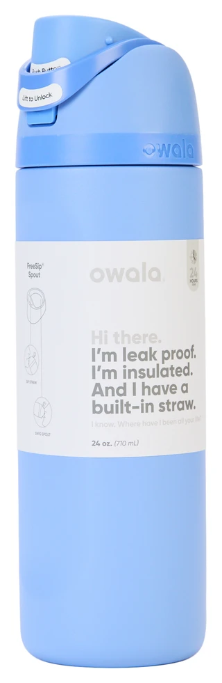 Thumbnail 2: OWALA FreeSip 24 oz Shy Marshmallow Water Bottle 
