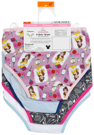 Thumbnail 2: Disney Princess Girls' 4-Pack Brief Underwear 