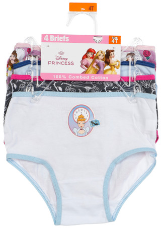 Thumbnail 1: Disney Princess Girls' 4-Pack Brief Underwear 