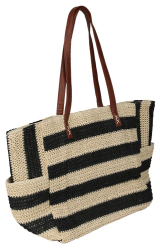 Thumbnail 2: SUN N SPORT Black Paper Straw Crochet Tote 