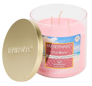 Thumbnail 2: Farberware 16 oz Pink Beach 3-Wick Jar Candle 