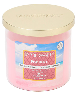 Thumbnail 1: Farberware 16 oz Pink Beach 3-Wick Jar Candle 