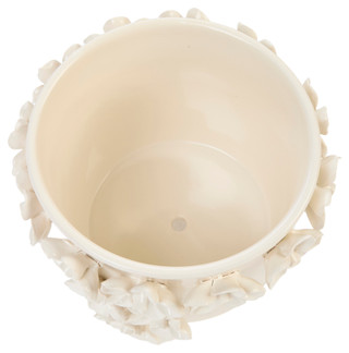 Thumbnail 3: Sagebrook Home 8" Ivory Floral Applique Planter 