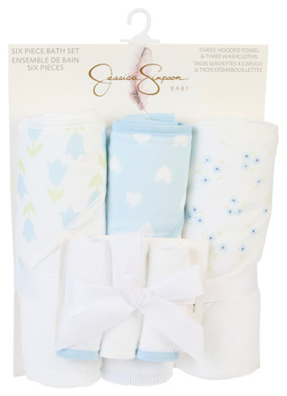 Thumbnail 1: Jessica Simpson Baby 6-Piece Hooded Towel & Washcloth Set 