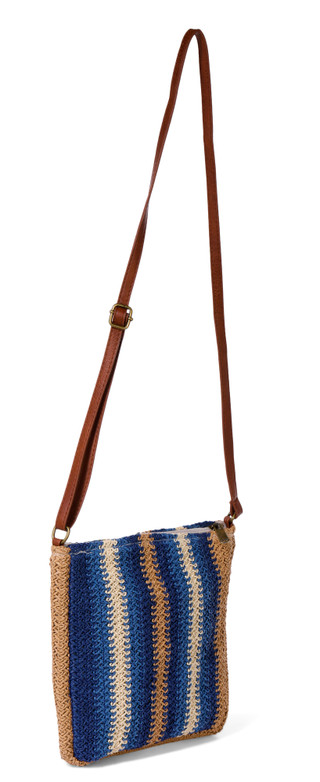 Thumbnail 3: SUN N SPORT Navy Paper Crochet Crossbody Bag 