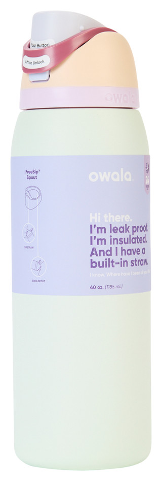 Thumbnail 2: OWALA FreeSip 40oz Water Bottle Coastal Mist 