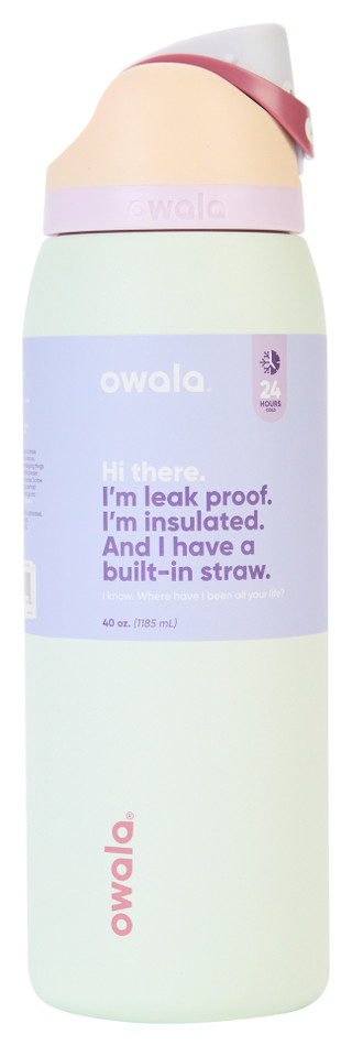 Thumbnail 1: OWALA FreeSip 40oz Water Bottle Coastal Mist 