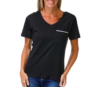 Thumbnail 1: Coral Bay Women's Short Sleeve V-Neck Pocket Tee 