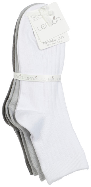 Thumbnail 1: LEMON Powder Rib Quarter Crew Socks 3-Pack 