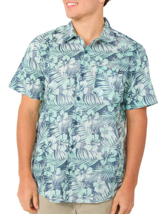 Thumbnail 1: Hurley Men's Short Sleeve Tropical Button Down Shirt 