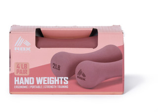 Thumbnail 1: RBX Rose Gold 4LB Bone Neoprene Hand Weights 