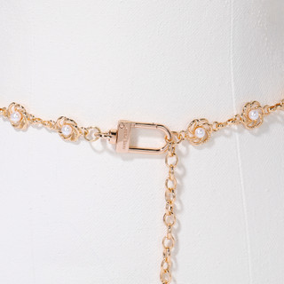Thumbnail 5: ANNE KLEIN Gold Chain Flower Pearl Belt 9MM 