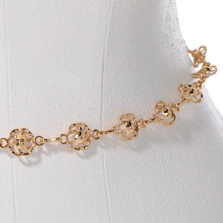 Thumbnail 6: ANNE KLEIN Gold Chain Flower Pearl Belt 9MM 