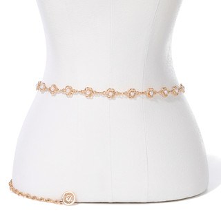 Thumbnail 1: ANNE KLEIN Gold Chain Flower Pearl Belt 9MM 