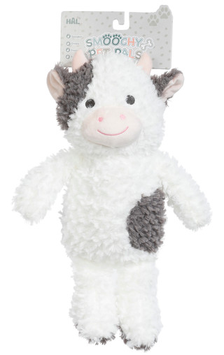 Thumbnail 1: Smoochy Pet Pals 14" Fuzzy Cow Dog Toy 