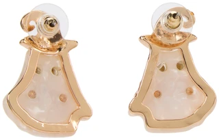 Thumbnail 2: Nicole Miller Gold Tone Halloween Boo Ghosts Stud Earrings 