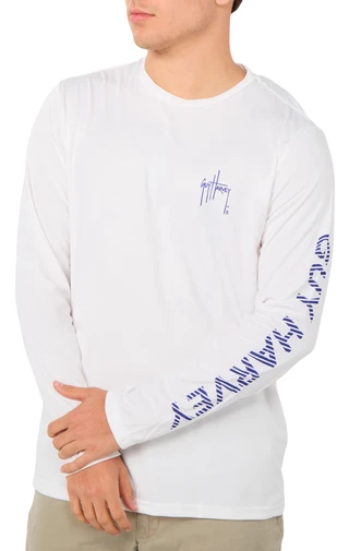 Thumbnail 2: Guy Harvey Men's Long Sleeve Performance Graphic Tee 