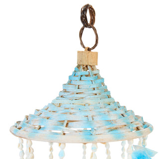 Thumbnail 3: JD YEATTS Blue Spiral Shell Outdoor Wind Chime 