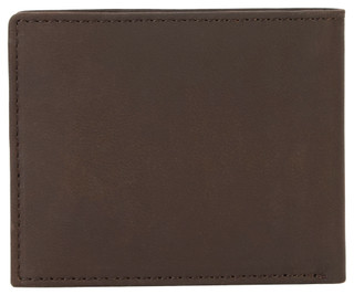 Thumbnail 3: Wrangler Men's Brown Bifold Wallet w/ Woven Patch 