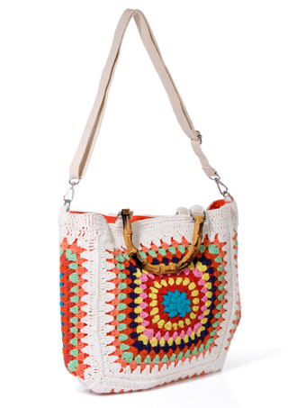 Thumbnail 2: AMERICA AND BEYOND America & Beyond Morning White Handmade Crochet Tote 