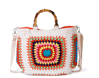Thumbnail 1: AMERICA AND BEYOND America & Beyond Morning White Handmade Crochet Tote 