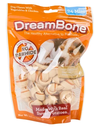 Thumbnail 1: DREAM BONE Sweet Potato Mini Bone Chews 24 Pack 