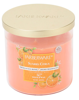 Thumbnail 1: Farberware 16 oz Sunrise Citrus 3-Wick Jar Candle 