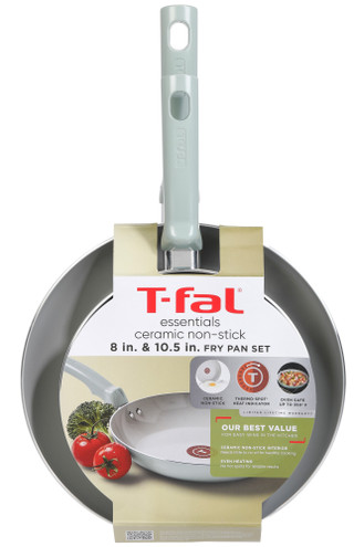 Thumbnail 2: T-fal Essentials Ceramic 8 & 10.5 Frypan Set Eucalyptus 