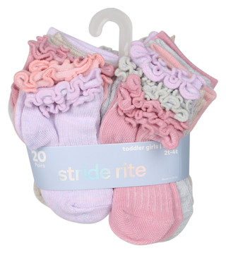 Thumbnail 1: Stride Rite Toddler Girl's 20 Pc Ruffle Ankle Sock Set 