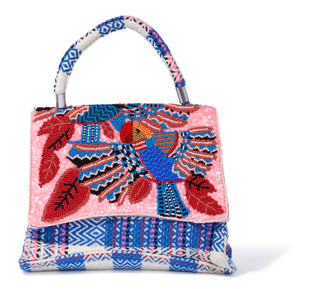 Thumbnail 1: AMERICA AND BEYOND Parrot Palette Foliage Top Handle Bag 