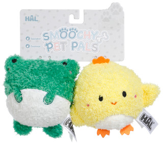 Thumbnail 1: Smoochy Pet Pals Squeaky Ball 4in Chick & Frog 2-Pack 
