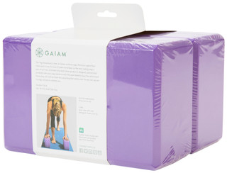 Thumbnail 2: GAIAM Deep Purple Solid Yoga Block 2-Pack 