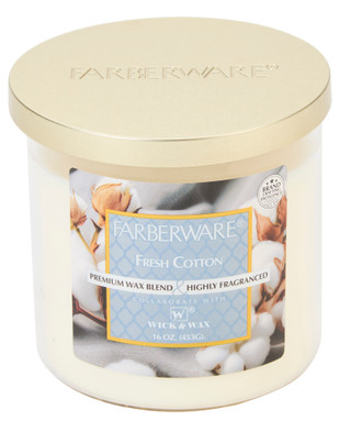 Thumbnail 1: Farberware 16 oz Fresh Cotton 3-Wick Jar Candle 