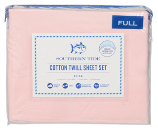 Thumbnail 1: Southern Tide 4-Pc Pink Cotton Twill Full Sheet Set 