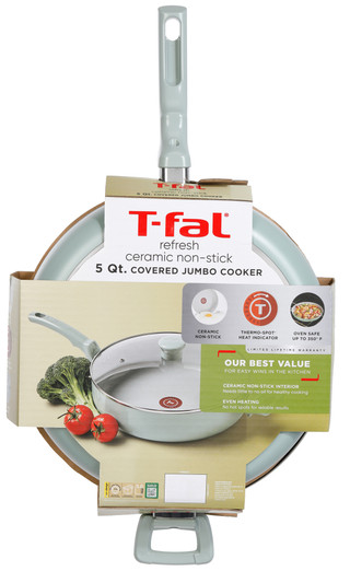 Thumbnail 2: T-fal Essentials Ceramic 5 Qt Jumbo Cooker with Lid 