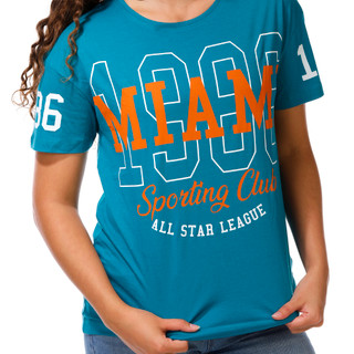 Thumbnail 2: COASTAL DREAMER Junior's Short Sleeve Miami Sport Club Tee 