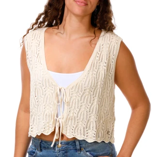 Thumbnail 1: ROXY Juniors Beach Bound Crochet Vest 