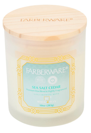 Thumbnail 1: Farberware 10 oz Sea Salt Cedar 2-Wick Jar Candle 