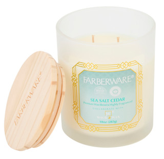 Thumbnail 2: Farberware 10 oz Sea Salt Cedar 2-Wick Jar Candle 
