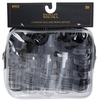 Thumbnail 2: Miami Carry On 9-Piece Black & Clear Travel Bottle Set 