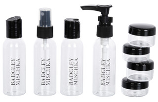 Thumbnail 1: Miami Carry On 9-Piece Black & Clear Travel Bottle Set 