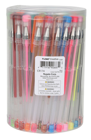Thumbnail 2: FLOMO 60-Piece Color Gel Pens Set in Acetate Drum 
